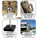 Ombrelone Gold Led Aluminio Reforzado 3,5x3,5 con Base Pesada 100L – Estilo y Protección Solar Total