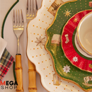 JUEGO COMPLETO NAVIDEÑO PARA LA MESA – 24 PIEZAS (PORCELANA)