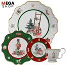 JUEGO COMPLETO NAVIDEÑO PARA LA MESA – 24 PIEZAS (PORCELANA)