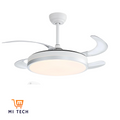 Ventilador de techo LED con aspas retráctiles, control remoto, Bivolt, estructura blanca, aspas transparentes