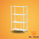 2 unidad Estantería Metálica Plegable con Ruedas –  Negro y Blanco